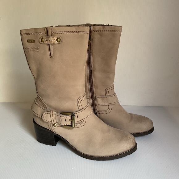 Roberto Santi Active TEX Leather Mid-Calf Boots – Beige EU 38 (US 7.5) - Picture 4 of 9